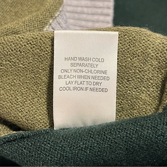 Les Serein Sebastiane Collegiate Casual Chic Pull on Sweater, Sz M, Green & Gray - Picture 7 of 7